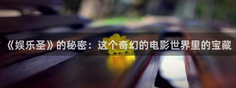 bg大游官网：《娱乐圣》的秘密：这个奇幻的电影世界里的宝藏